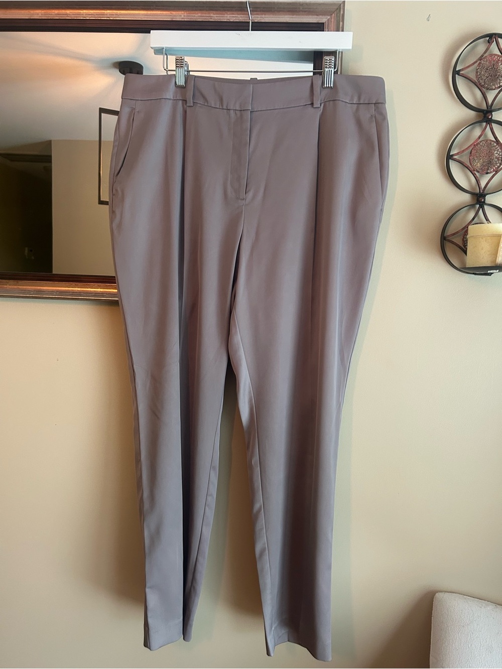 Alfani Taupe Straight-Leg Dress Trousers